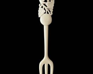Carved Bone Figural Fork