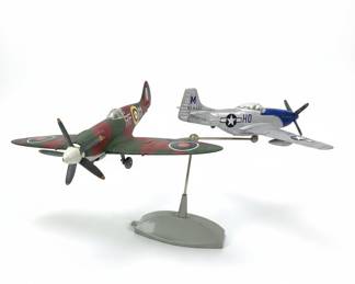 New Ray 1:48 Scale Spitfire and P-51 Mustang Model Airplanes