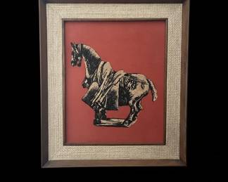 Framed Tang Dynasty Horse Print