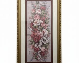Barbara Mock Floral Print with Ornate Gold Frame