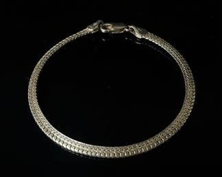 14k Italian Gold Herringbone Bracelet