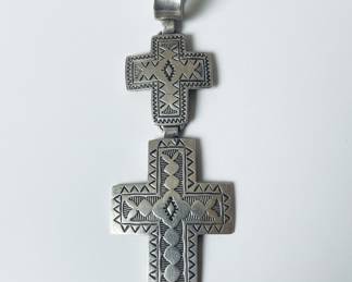 Sterling Silver Double Coptic Cross Pendant