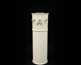 Cottage Garden Japan Ceramic Vase with Floral Appliqué