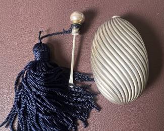 Victorian Sterling Silver Perfume Atomizer with Tassel