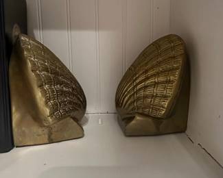 Brass Scallop Shell Bookends by PMC