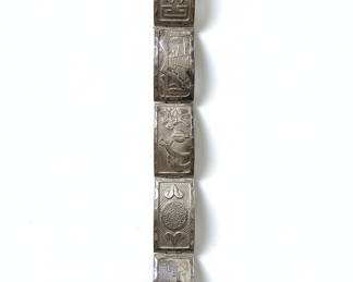 Sterling Silver Panel Link Bracelet