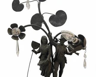 Art Nouveau Figural Lamp by Auguste Moreau Style