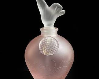 Frosted Glass Perfume Bottle with Bird Stopper