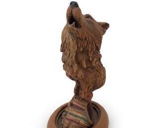 Wood Song Limited Edition Wolf Sculpture by Cain