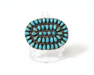 Victor Moses Begay Turquoise Sterling Silver Cluster Ring