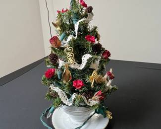 Handmade Miniature Christmas Tree in Teacup