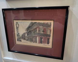 French Quarter New Orleans Lithograph by A. Dedlila