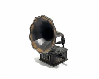 Vintage Die-Cast Metal Gramophone Pencil Sharpener