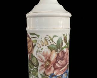 Vintage Floral Apothecary Jar