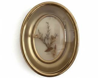Oval Framed Pressed Flower Art