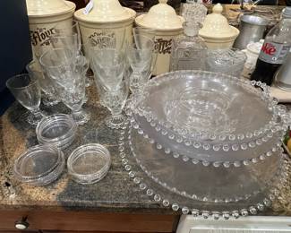 Imperial Glass Candlewick Glass Chip and Dip Platter