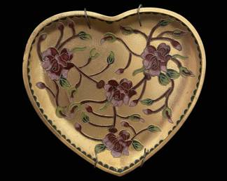 Vintage Cloisonné Heart Box
