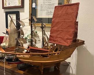 Wooden Chinese Junk Ship Model