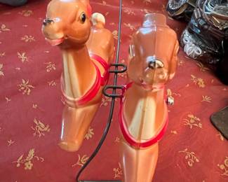 Vintage Empire Santa and Reindeer Blow Mold Set