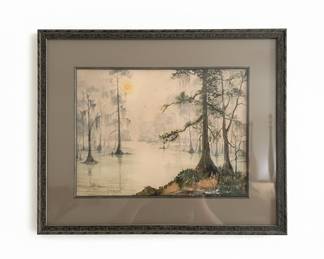 Swamp Landscape Watercolor by Ruth A. Anderson