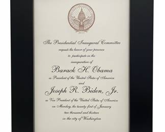 Barack Obama and Joseph R. Biden Jr. Signed 2013 Presidential Inaugural Committee Invitation