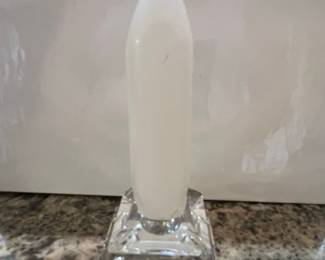 Crystal Taper Candle Holder with White Taper Candle