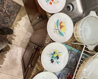 Westmoreland Milk Glass 'Fruit' Pattern Plates