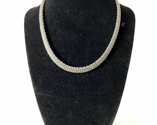 Sterling Silver "CC" Mesh Necklace