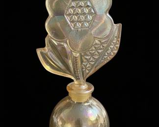 Iridescent Glass Flower Perfume Bottle - Likely Avon