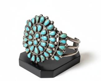 Navajo Turquoise Cluster Bracelet