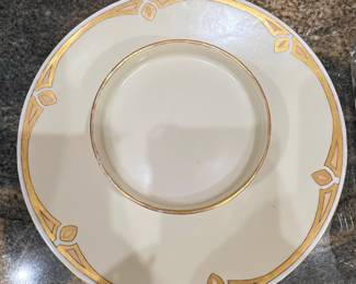 Haviland & Co. Limoges France Porcelain Cake Stand with Gold Gilt Trim