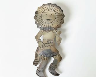 Sterling Silver Kachina Dancer Brooch by JLG
