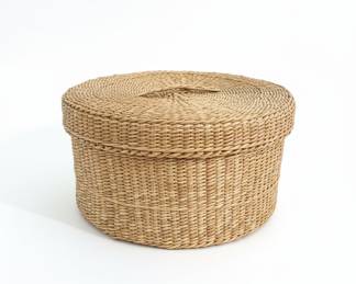 Woven Sweetgrass Basket with Lid
