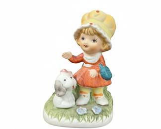 Homco Girl with Dog Figurine #1430