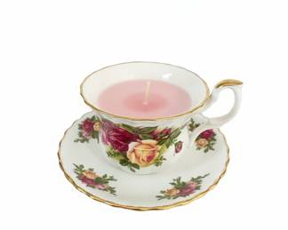 Royal Albert Old Country Roses Teacup and Saucer Candle