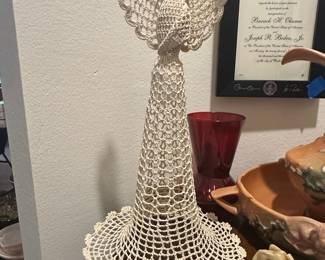 Handmade Crocheted Angel Christmas Tree Topper