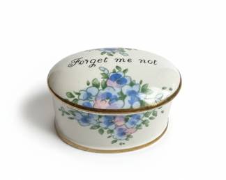 Crown Staffordshire Forget Me Not Floral Trinket Box
