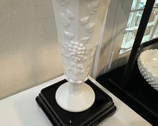 Westmoreland Paneled Grape Milk Glass Vase Assortment