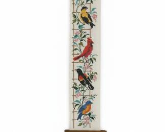Vintage Cross-Stitch Bell Pull with Birds