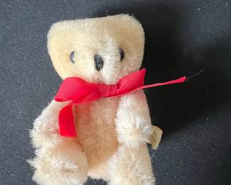 Vintage Teddy Bear with Red Bow