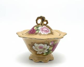 Vintage Lefton China "Heritage" Hand Painted Covered Vegetable Dish