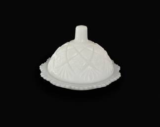 Westmoreland Thumbelina Milk Glass Covered Butter Dish