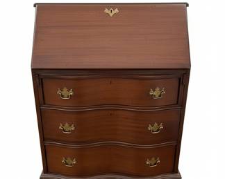 Antique Mahogany Governor Winthrop Secretary Desk with Ball and Claw Feet