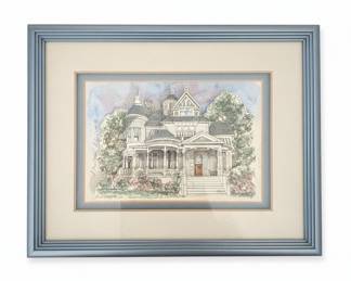 Sculptured Watercolor Print of "The House" by Patsy Gullett