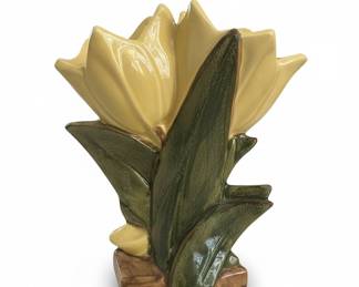 Vintage McCoy Yellow Tulip Vase