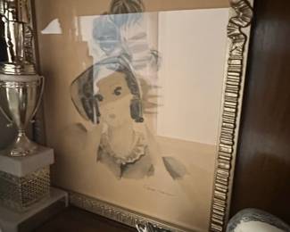 Portrait of a Woman, Watercolor by Igor Pantuhoff