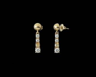 14k Gold Diamond Drop Earrings