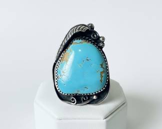 Jack Lewis Navajo Turquoise Sterling Silver Ring