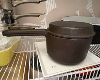 Vintage Cast Iron Saucepan with Lid