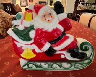 Empire "Santa in Sleigh" Blow Mold Christmas Decoration